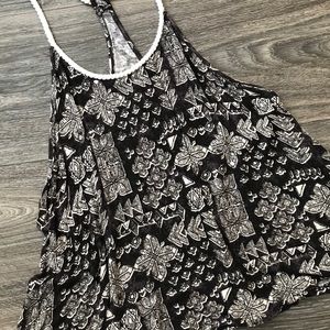 Boho Black and White Patterned Tank